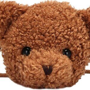 Women Faux Fur Bear Head Animal Cartoon Messenger Shoulder Bag Crossbody Handy
